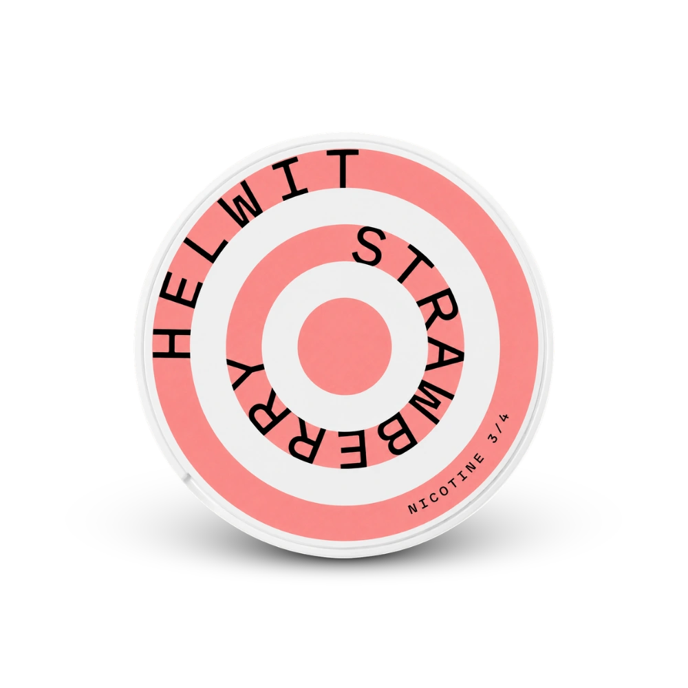 HELWIT Strawberry Medium – lata de sachês de nicotina
