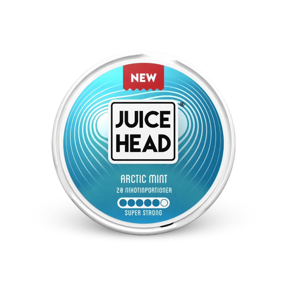 Juice Head Arctic Mint Super Strong – lata de almofadinhas de nicotina