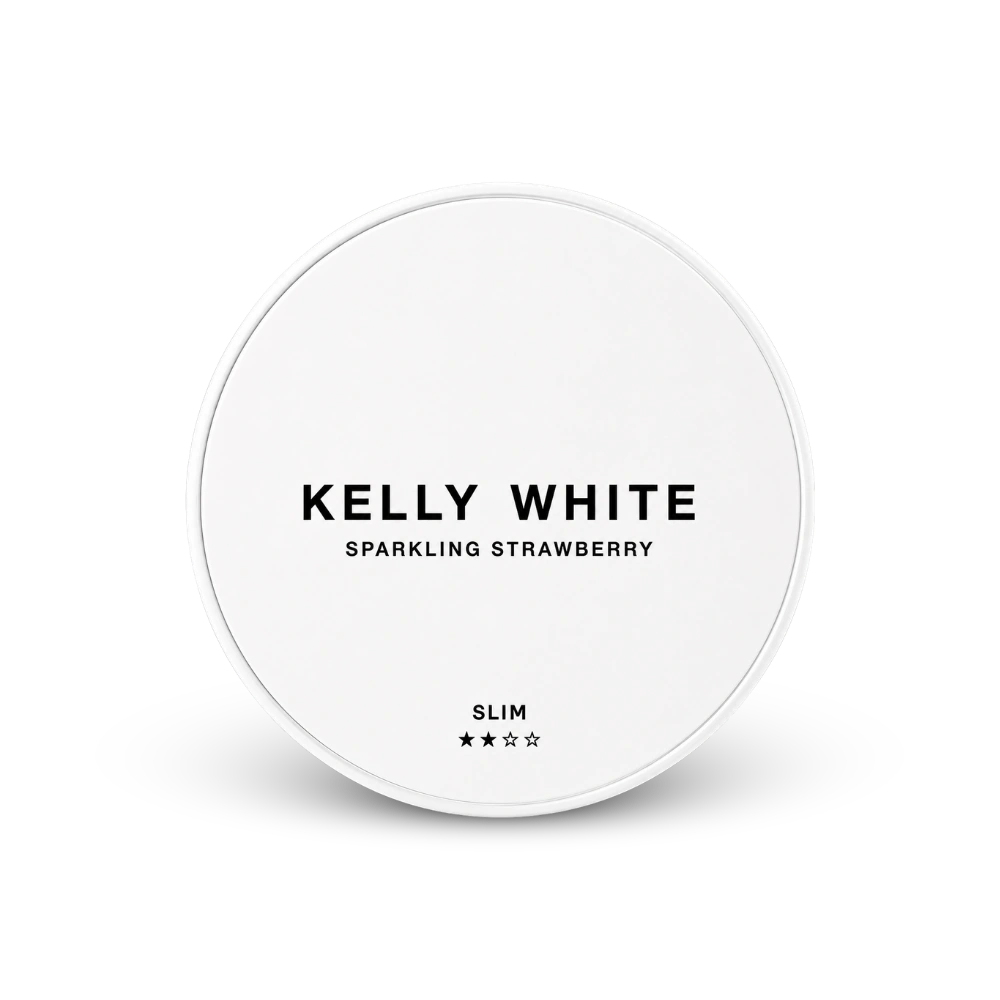 Kelly White Sparkling Strawberry Slim – lata de sachês de nicotina