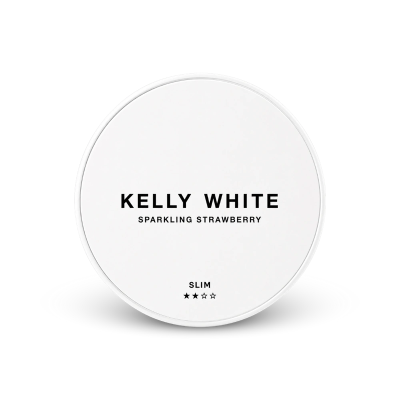 Kelly White Sparkling Strawberry Slim – lata de sachês de nicotina