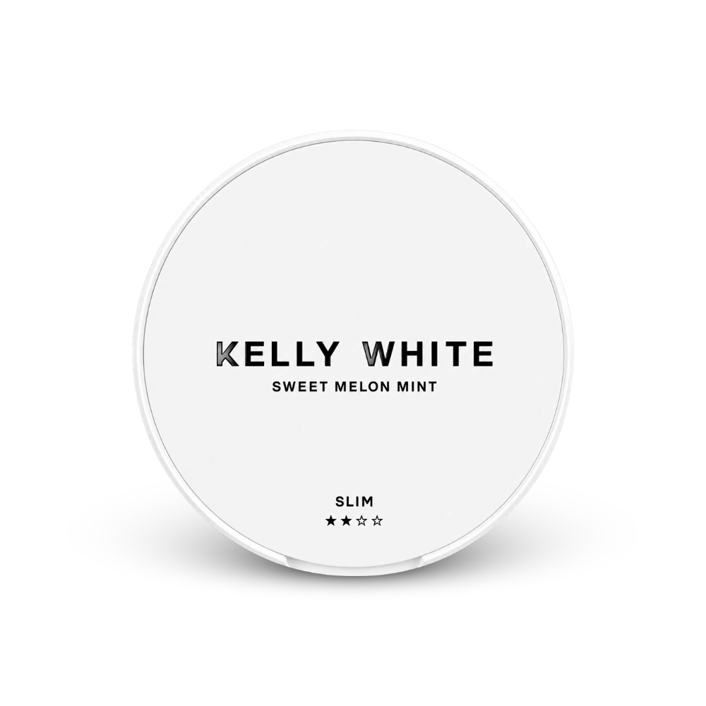 Kelly White Sweet Melon Mint Slim – lata de saquinhos de nicotina