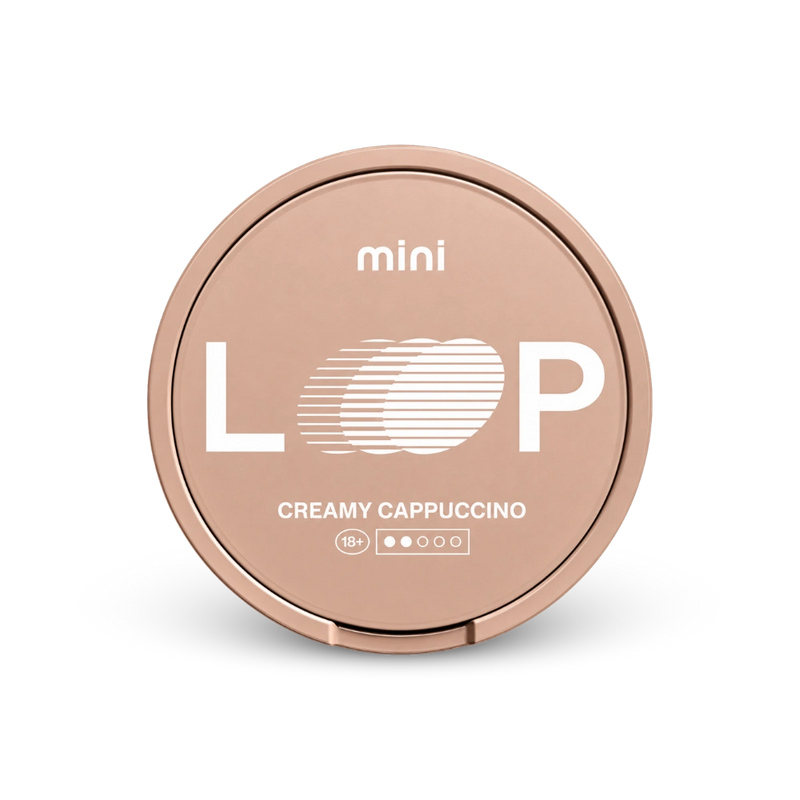 LOOP Cappuccino Cremoso Mini – lata de sachês de nicotina
