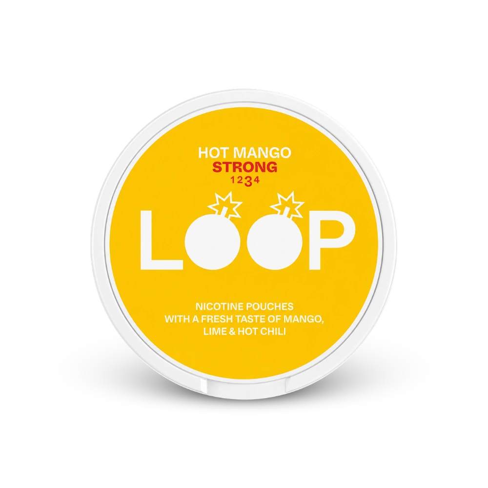 LOOP Hot Mango Strong – lata de saquinhos de nicotina