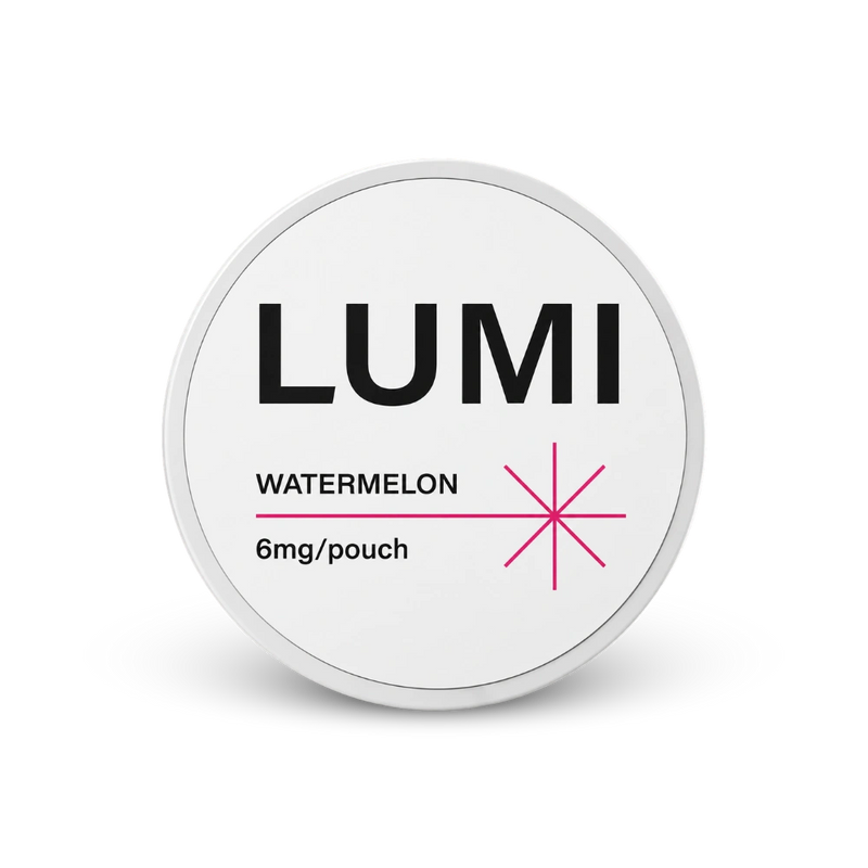 LUMI Melancia 6mg – lata de sachês de nicotina