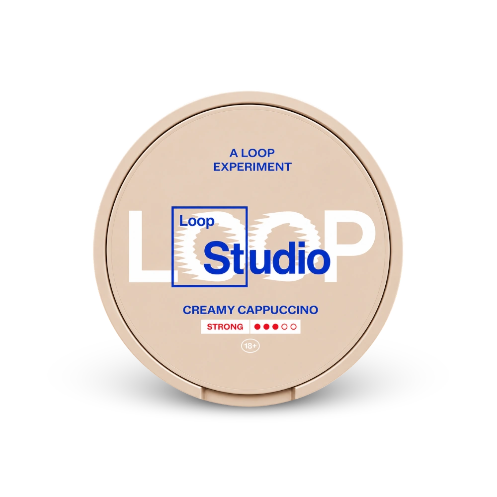 Loop Creamy Cappuccino Strong – lata de saquinhos de nicotina