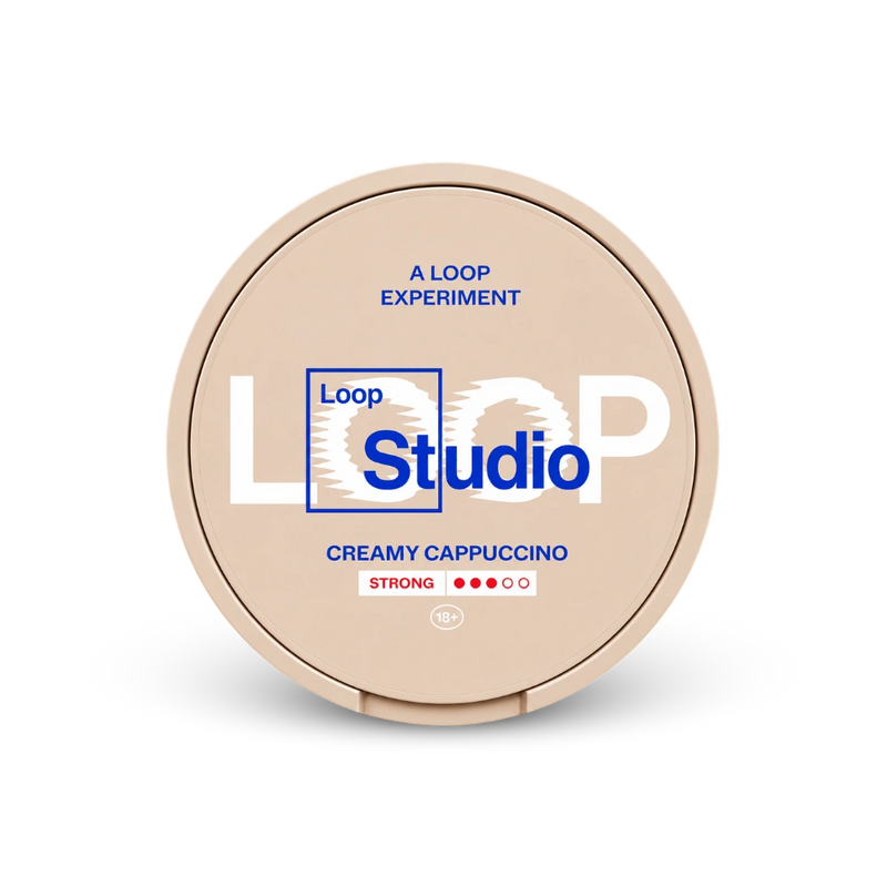 Loop Creamy Cappuccino Strong – lata de saquinhos de nicotina