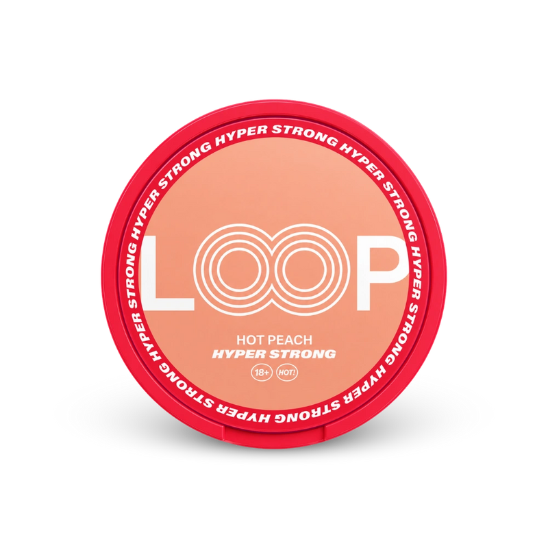 Loop Hot Peach Hyper Strong – lata de sachês de nicotina