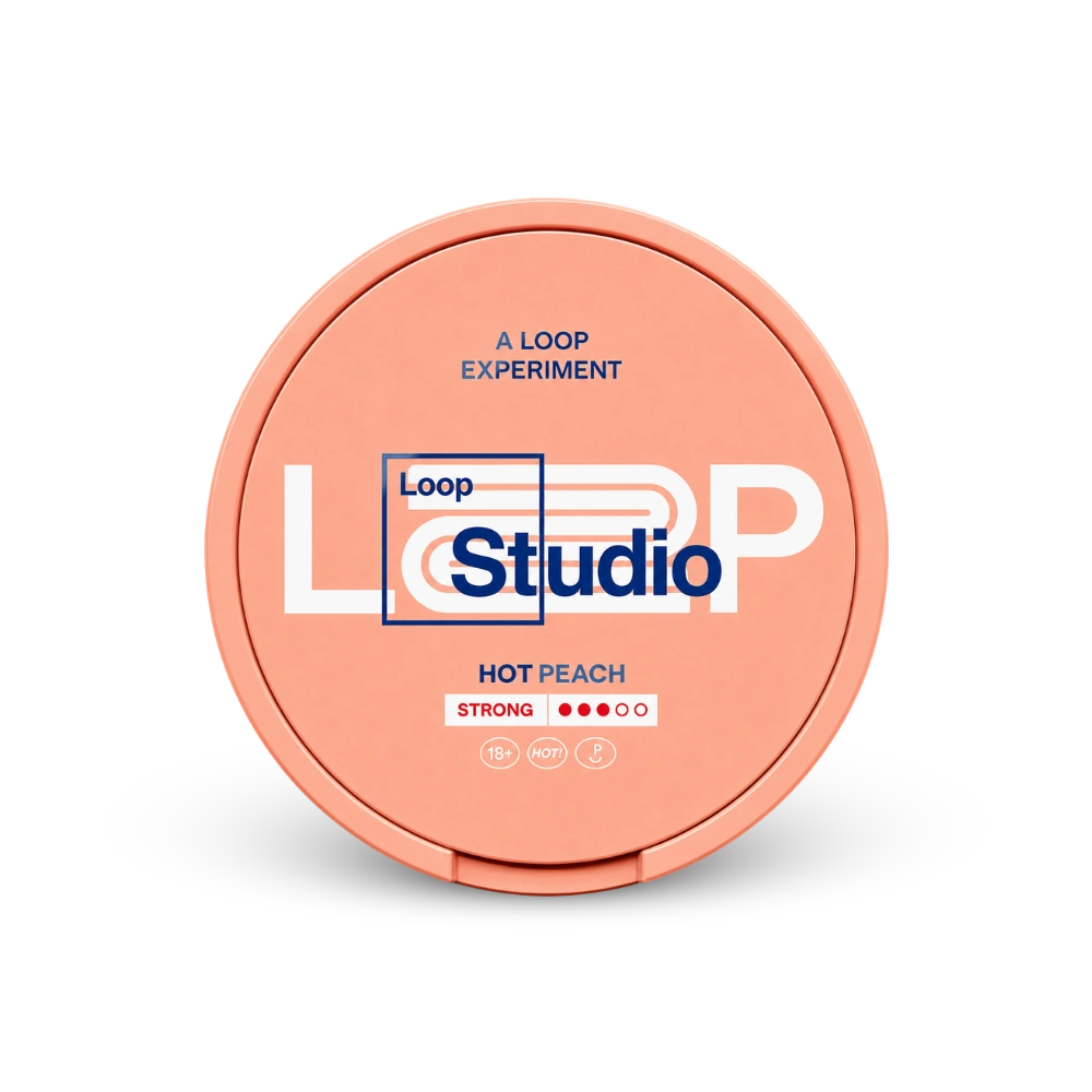 Loop Hot Peach Strong – lata de saquinhos de nicotina