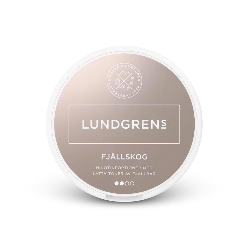 Lundgrens Fjällskog – lata de saquinhos de nicotina