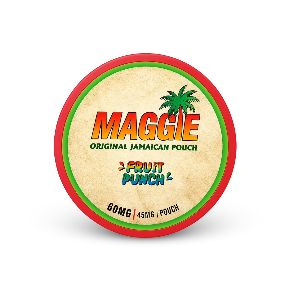 MAGGIE Fruit Punch 60mg – lata de sachês de nicotina