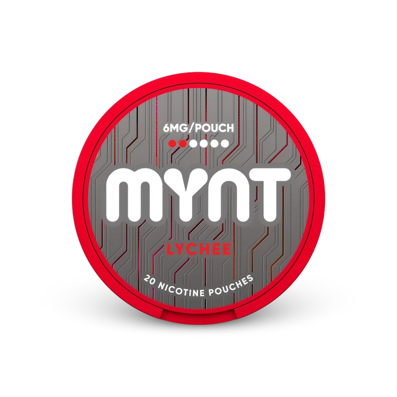 MYNT Lichía Regular – lata de saquinhos de nicotina