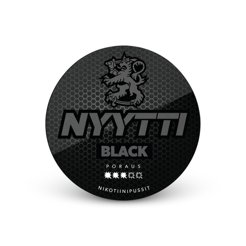 Nyytti Black – lata de sachês de nicotina