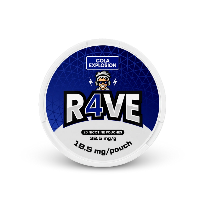 RAVE Cola Explosion 32.5mg – lata de saquinhos de nicotina