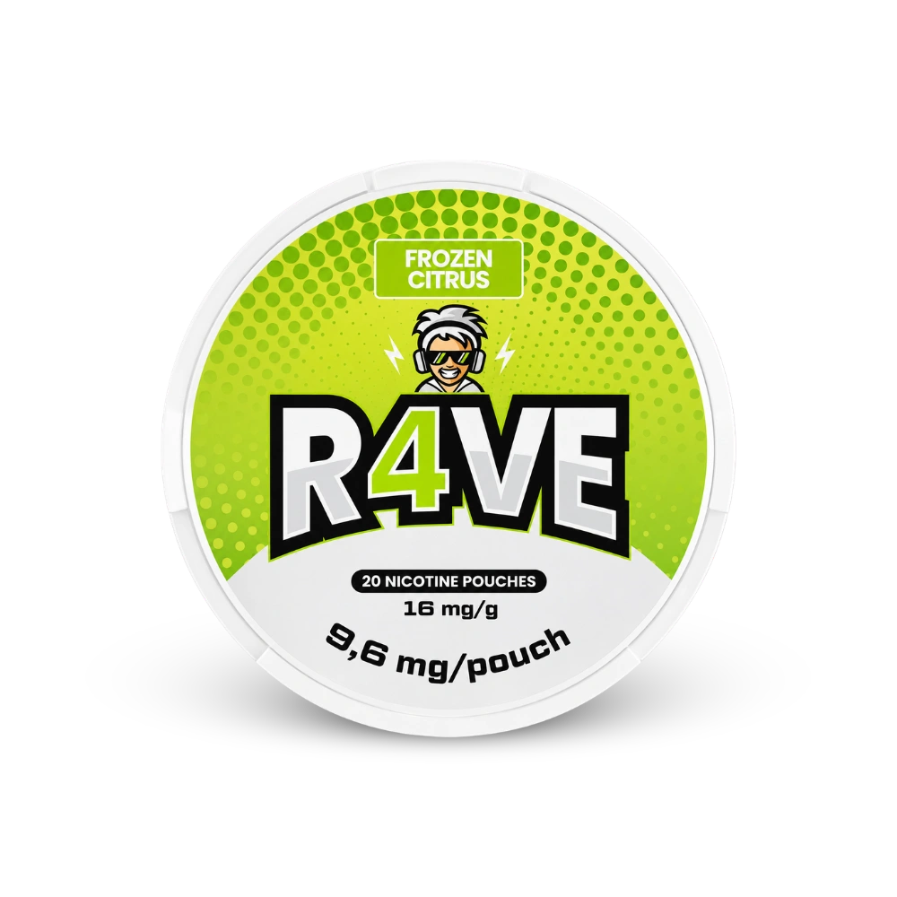 RAVE Frozen Citrus 16mg – lata de sachês de nicotina