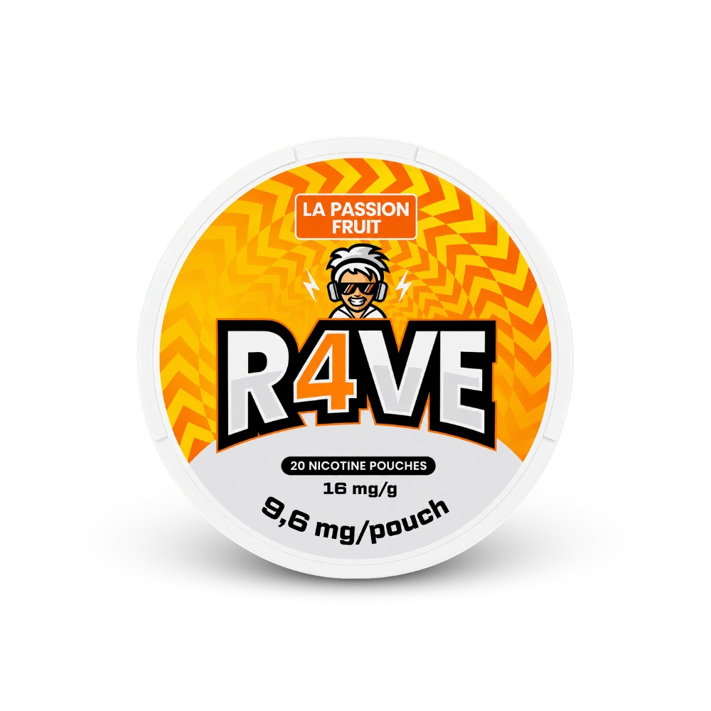 RAVE La Passion Fruit 16mg – lata de sachês de nicotina