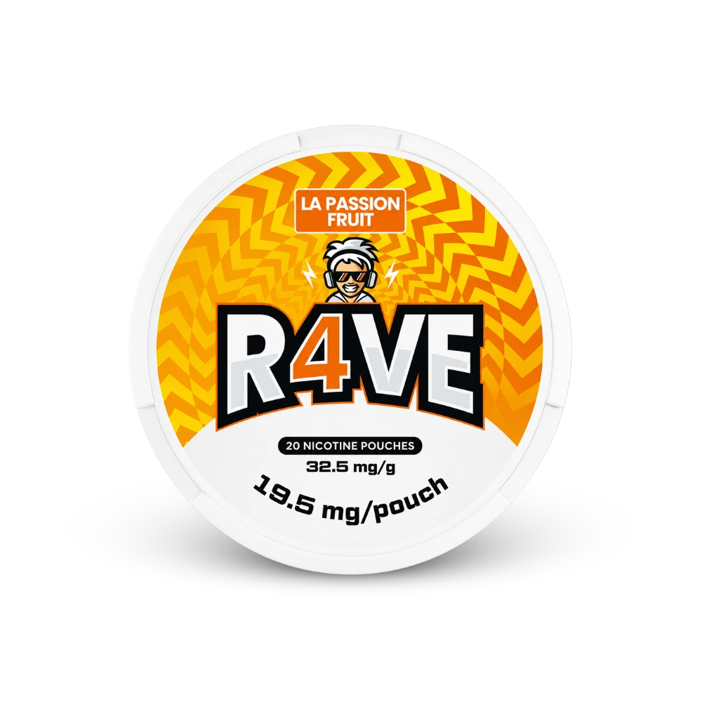 RAVE La Passion Fruit 32.5mg – lata de sachês de nicotina