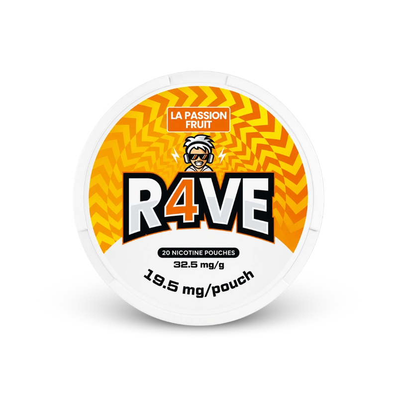 RAVE La Passion Fruit 32.5mg – lata de sachês de nicotina