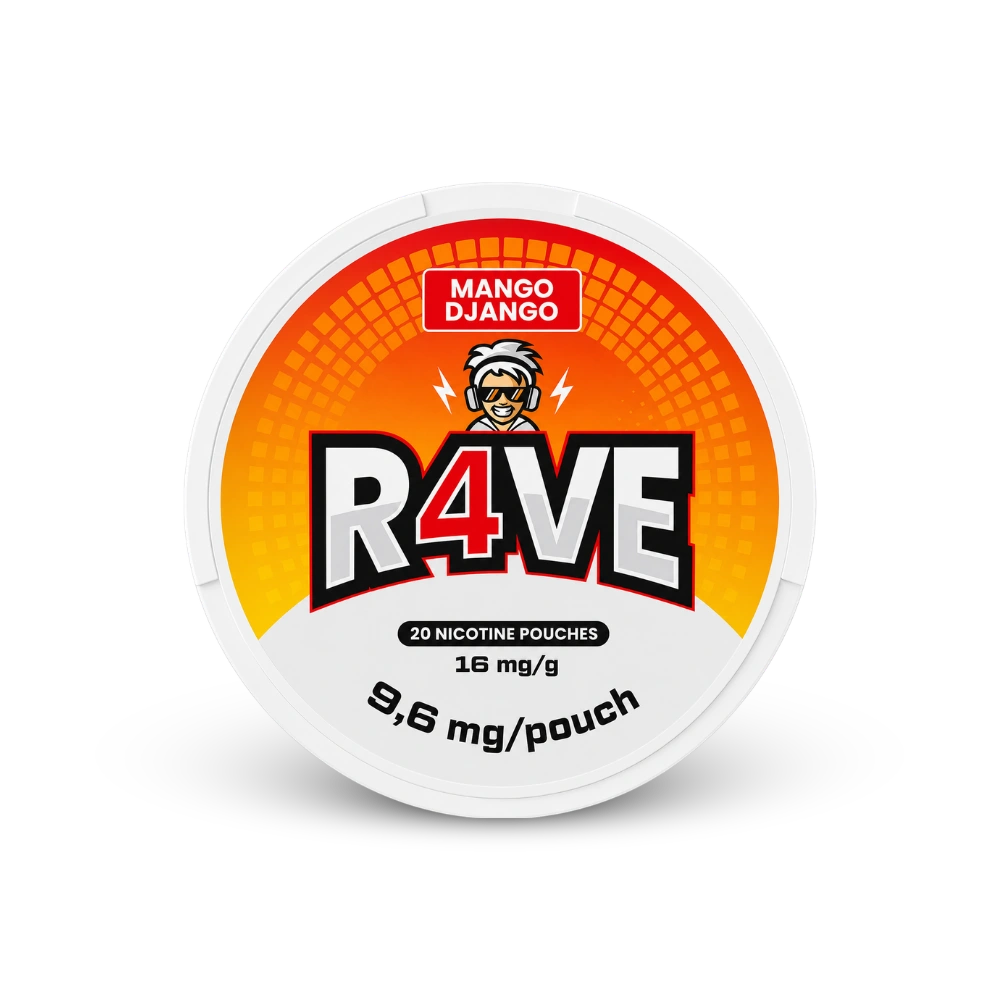 RAVE Mango Django 16MG – lata de saquinhos de nicotina