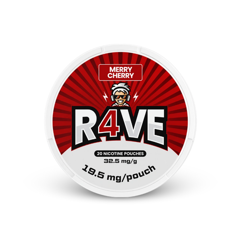 RAVE Merry Cherry 32.5mg – lata de saquinhos de nicotina