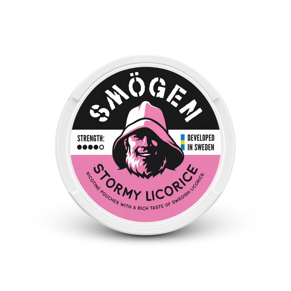 Smögen Stormy Licorice – lata de sachês de nicotina