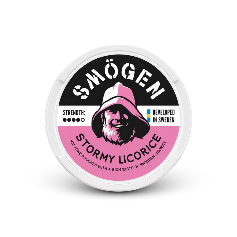Smögen Stormy Licorice – lata de sachês de nicotina