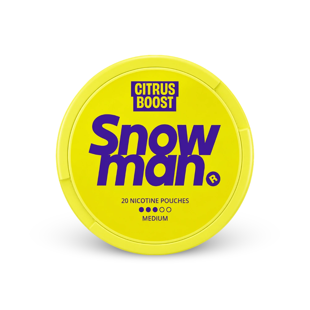 Snowman Citrus Boost 9mg – lata de sachês de nicotina
