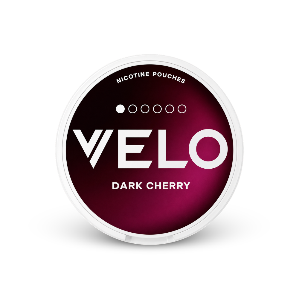 VELO Dark Cherry Mini – lata de sachês de nicotina
