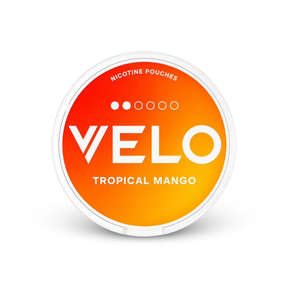 VELO Tropical Mango Slim – lata de saquinhos de nicotina