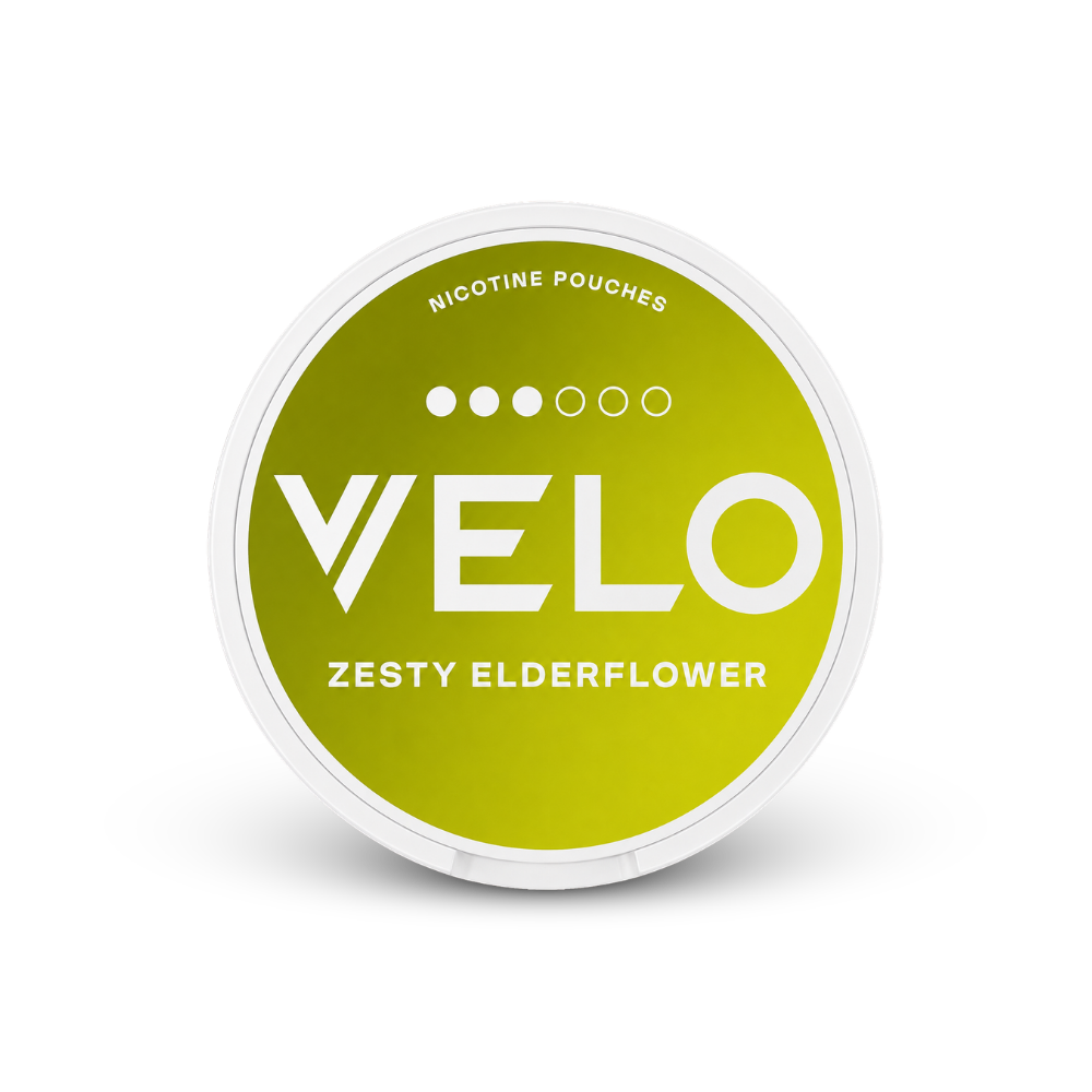 VELO Zesty Elderflower – lata de sachês de nicotina