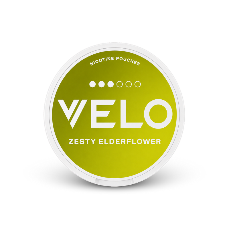 VELO Zesty Elderflower – lata de sachês de nicotina