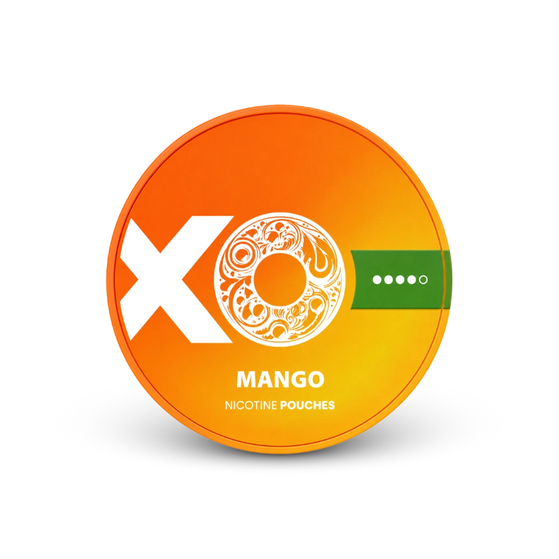 XO Mango – lata de sachês de nicotina