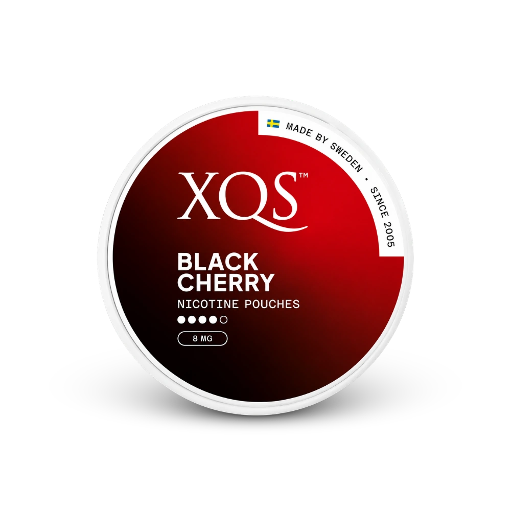 XQS Black Cherry Slim Strong – lata de saquinhos de nicotina