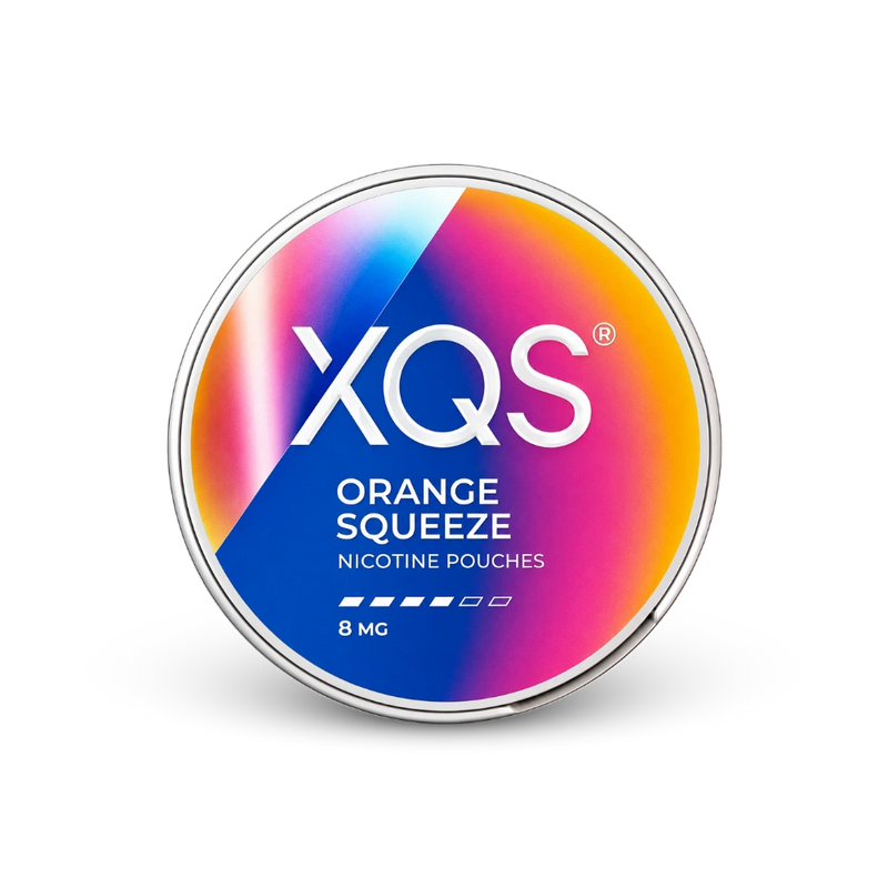 XQS Orange Squeeze Slim Strong – lata de sachês de nicotina