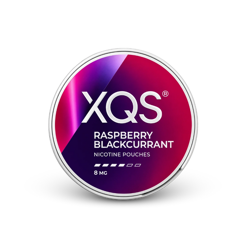 XQS Raspberry Blackcurrant Slim Strong – lata de saquinhos de nicotina
