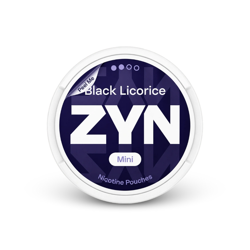 ZYN Black Licorice Mini S2 – lata de sachês de nicotina