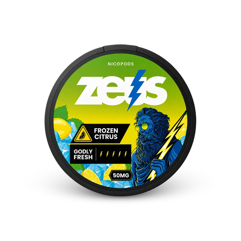 Zeus Frozen Citrus Extra Strong – Aroma de Cítrus, Extra Forte, 20 Saquetas/Lata