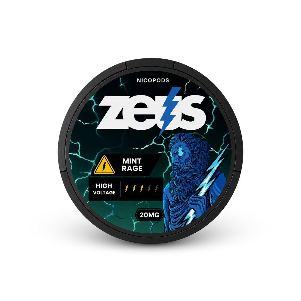 Zeus Mint Rage Strong – Aroma de Hortelã, Forte, 20 Saquetas/Lata