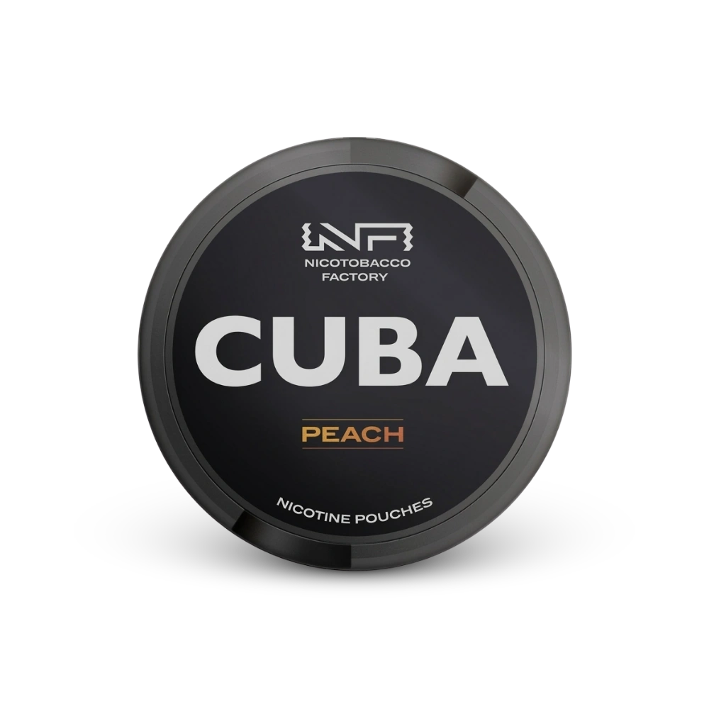 Cuba Black Peach – lata de sachês de nicotina