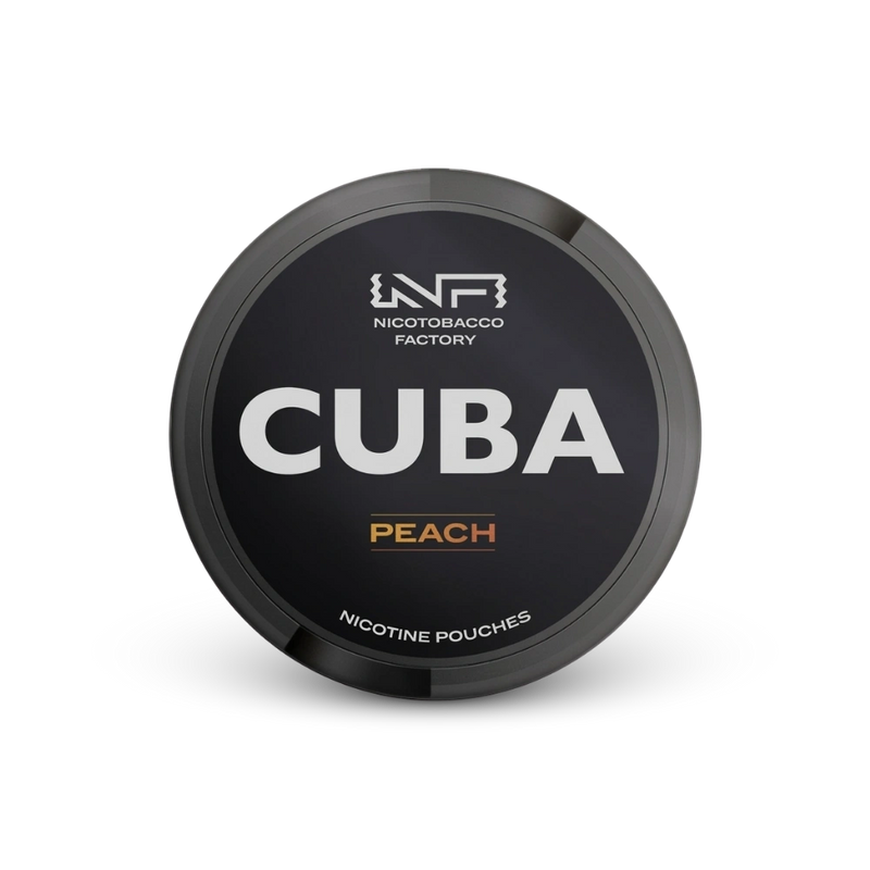 Cuba Black Peach – lata de sachês de nicotina