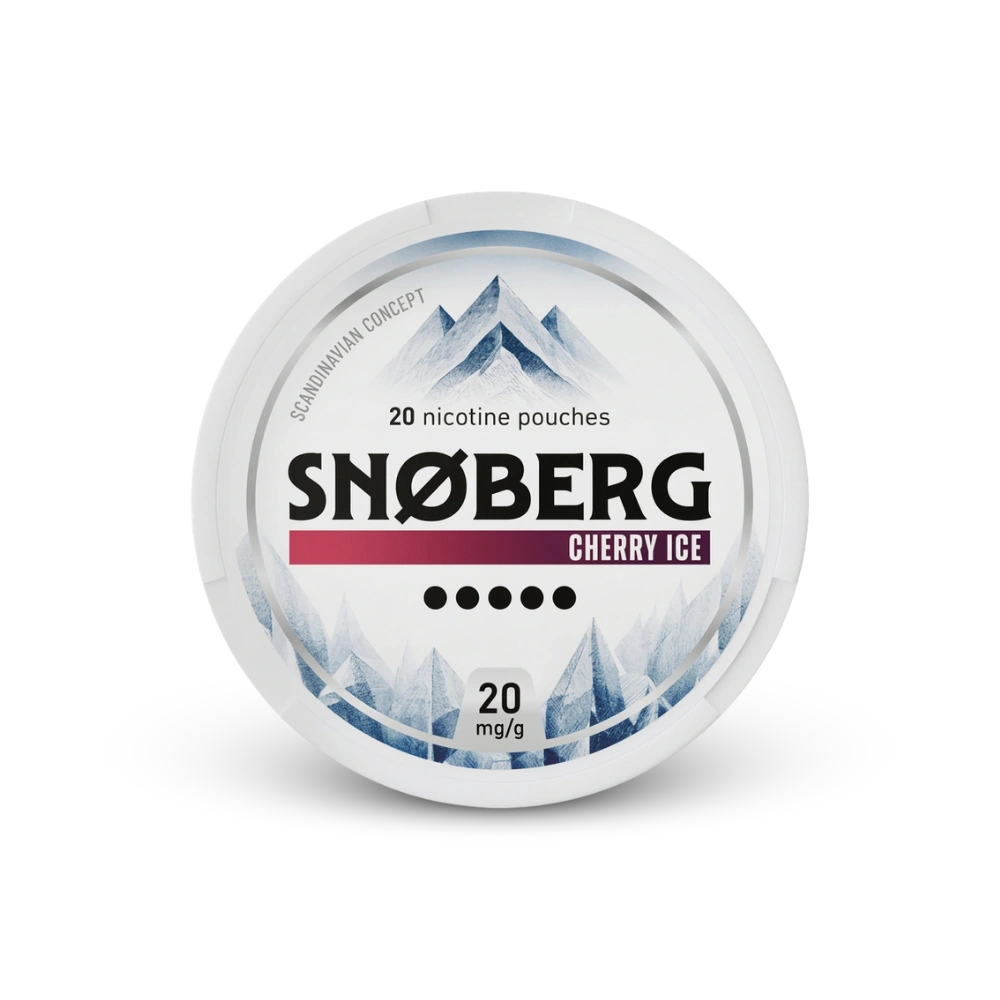 SNOBERG Cherry Ice 13mg – lata de sachês de nicotina
