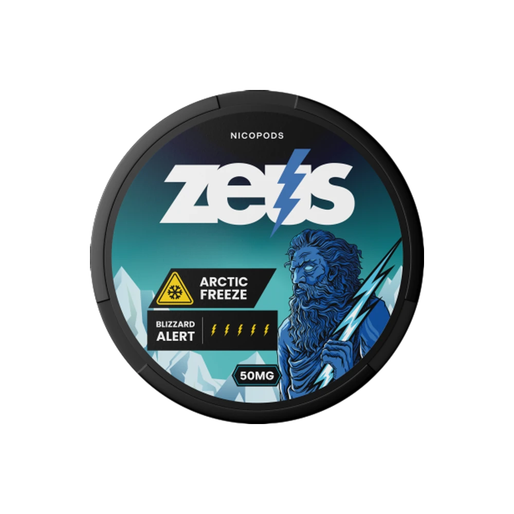 Zeus Arctic Freeze 50mg Dose Verso – Aroma de Mentol, Ultra Forte, 20 Saquetas/Dose